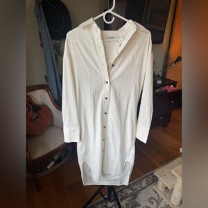 NWT Madewell Off White Corduroy Shirt Dress